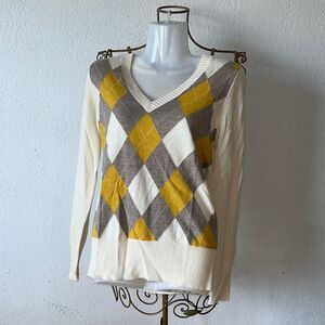 Banana Republic Argyle Sweater Size S wool